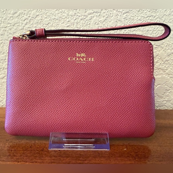 Coach Handbags - Coach Corner Zip Wristlet in Pink, NWOT